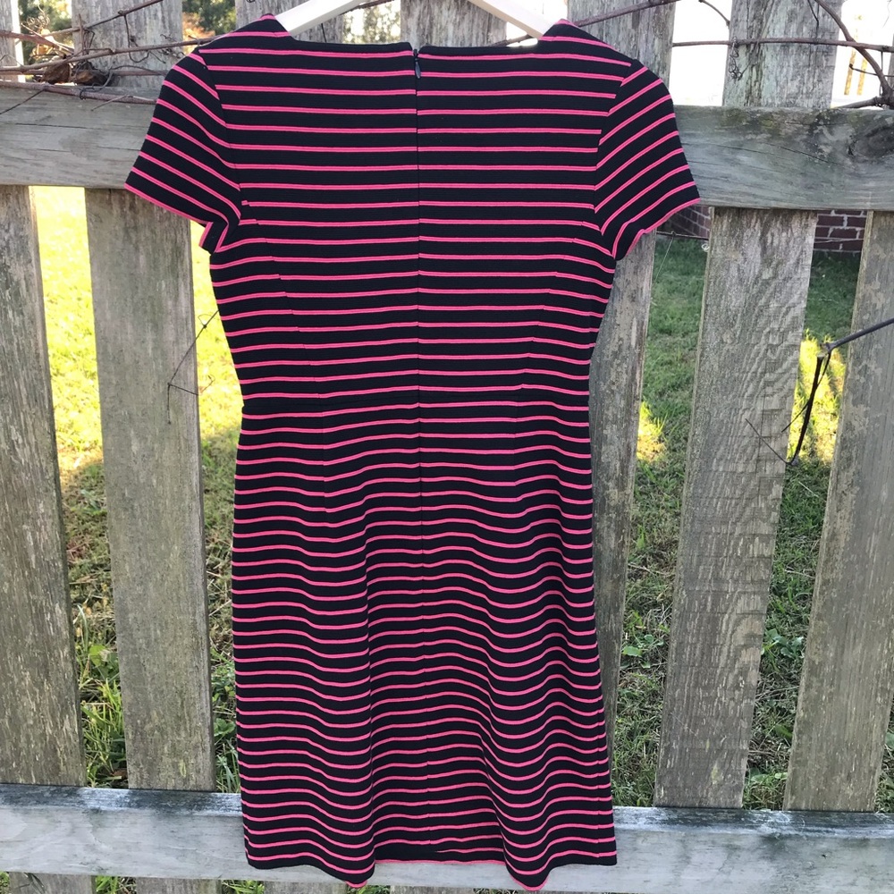 Talbots pink and black stripe dress 2P - Picture 4 of 8